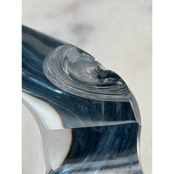 Vintage Strombergshyttan H65 Signed Sweden Art Glass Ashtray Blue Tint MCM READ - Picture 10 of 16